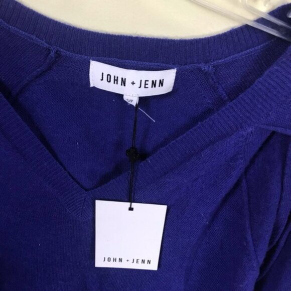 John +Jenn NEW Crew Neck Open Shoulder CutOut Sweater Tunic Top Soft Knit Soft S - Picture 9 of 16